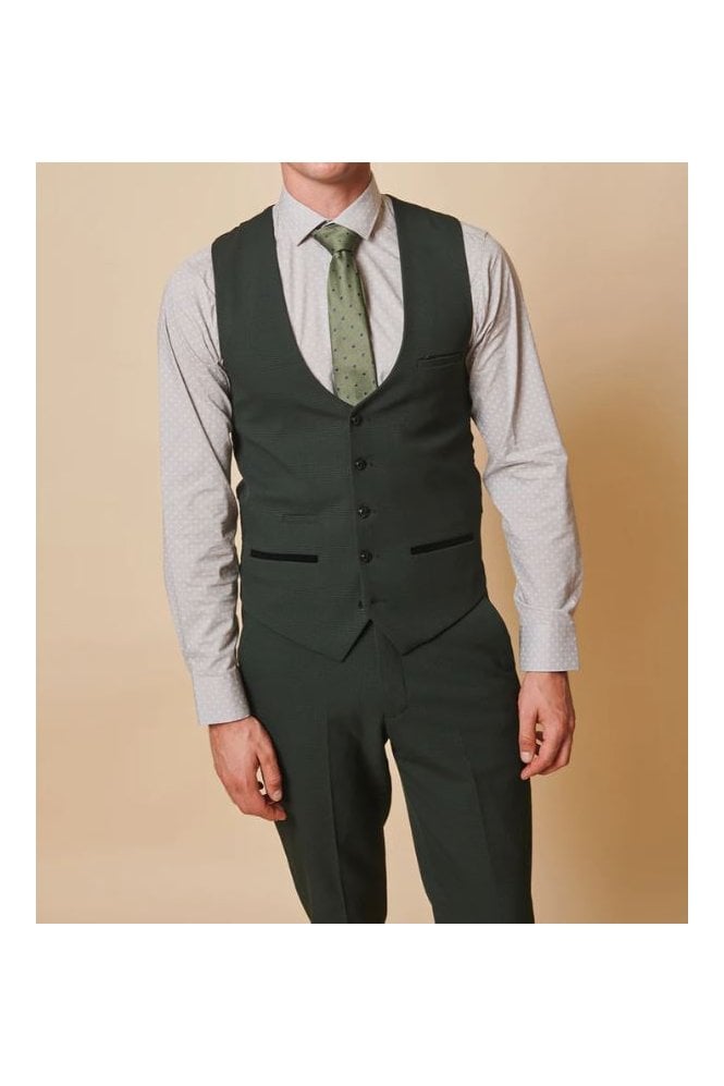 Bromley SB Check Waistcoat – Olive