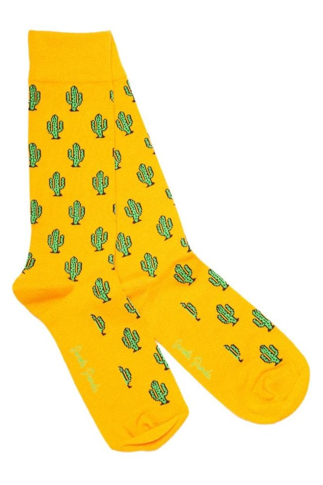 Cactus Bamboo Socks - Yellow
