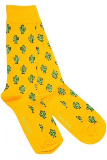 Cactus Bamboo Socks - Yellow