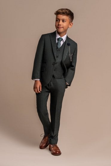 Caridi Boys Three Piece Suit – Olive