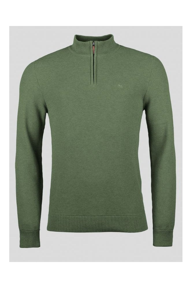 Carn Cotton Structure 1/4 Zip Jumper – Green