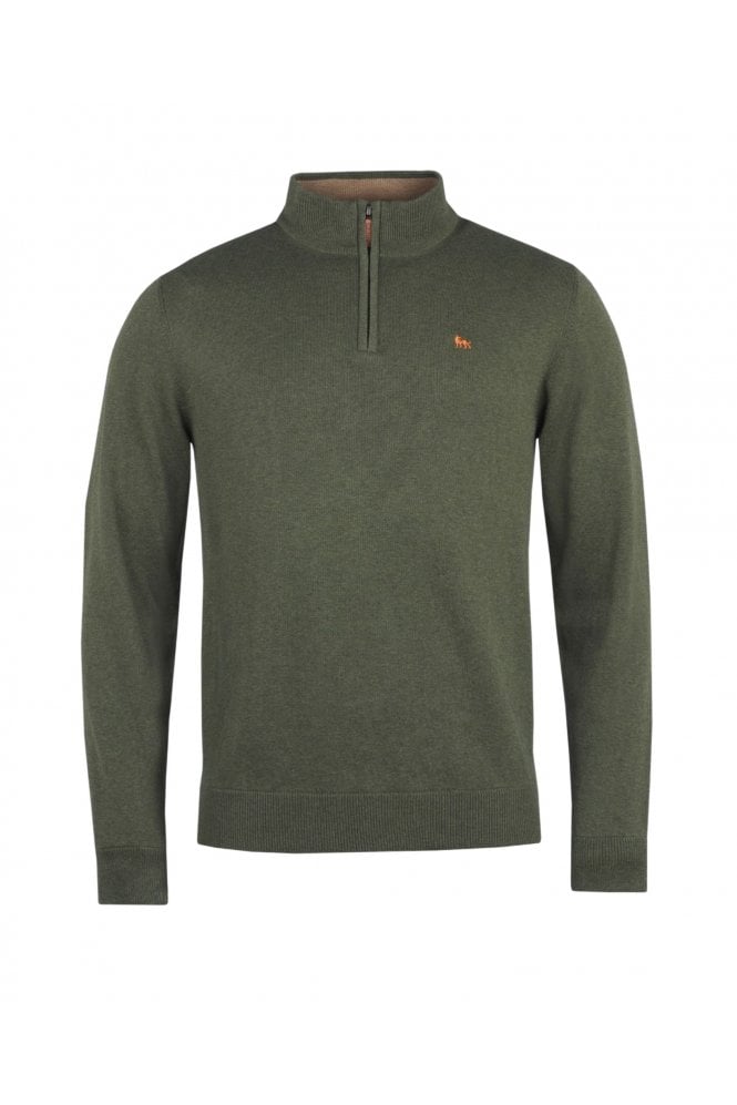 Carn Cotton Structure 1/4 Zip Jumper – Green
