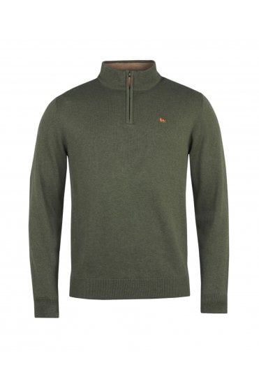 Carn Cotton Structure 1/4 Zip Jumper – Green