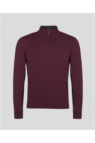 Carn Cotton Structure 1/4 Zip Jumper – Mulberry