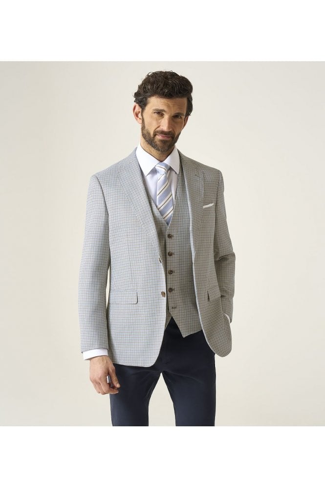 Carter Puppytooth Tailored Jacket – Brown