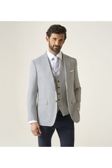 Carter Puppytooth Tailored Jacket – Brown