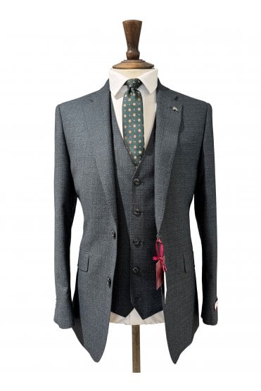 Check 3 Piece Suit - Green