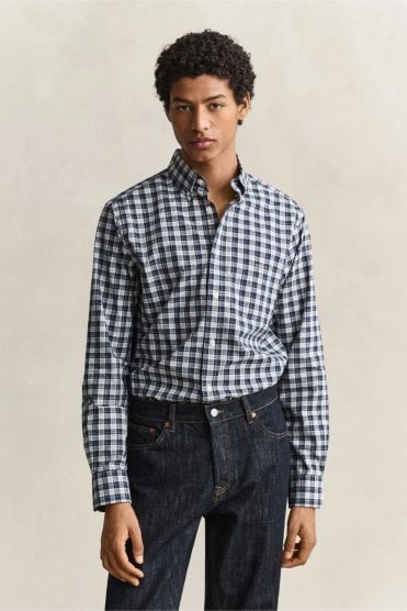 Checked Poplin Shirt – Dark Emerald
