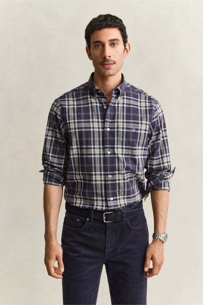 Checked Poplin Shirt – Mist Taupe