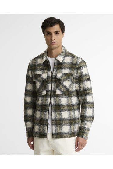 Clayton Brushed Fleece Overshirt – Fir Green