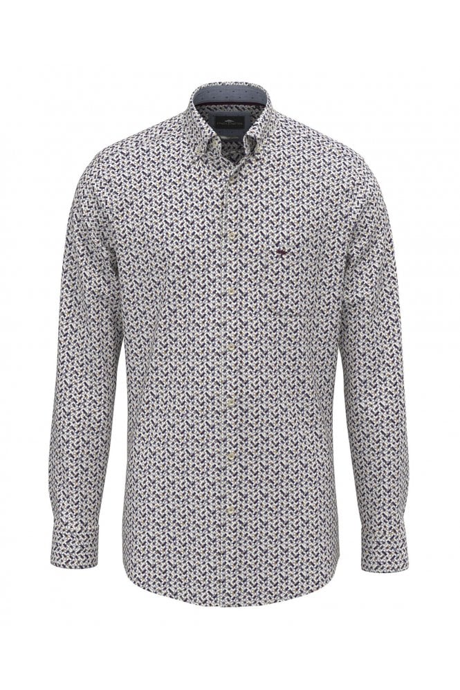 Colourful Print Pattern Casual Shirt – Deep Merlot