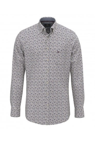 Colourful Print Pattern Casual Shirt – Deep Merlot
