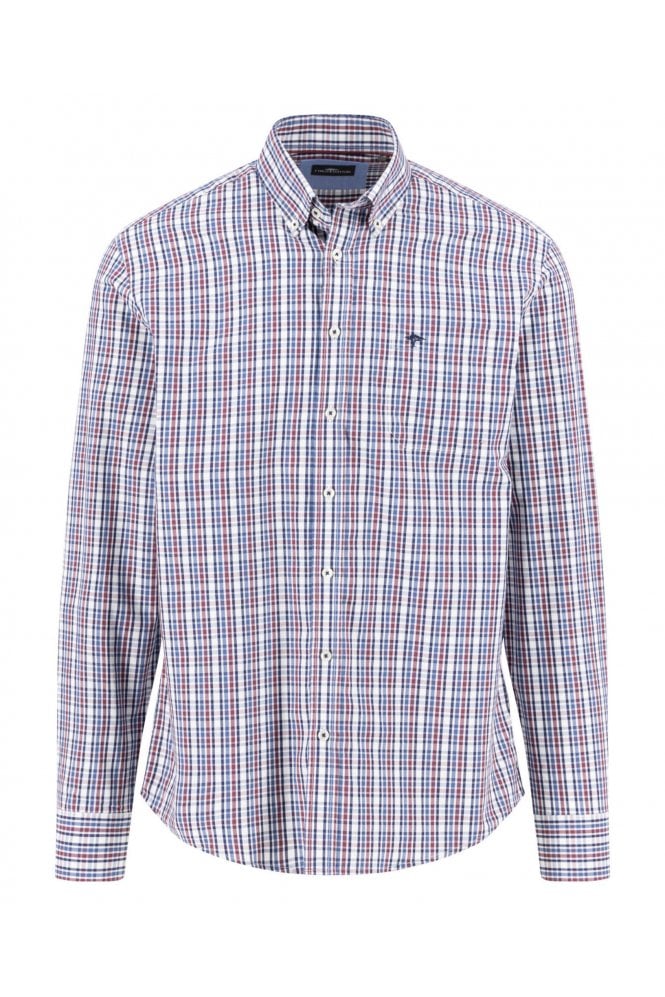Combi Check Long Sleeve Shirt – Deep Merlot