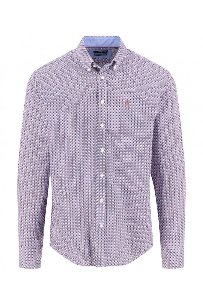 Combi Print Casual Shirt – Berry