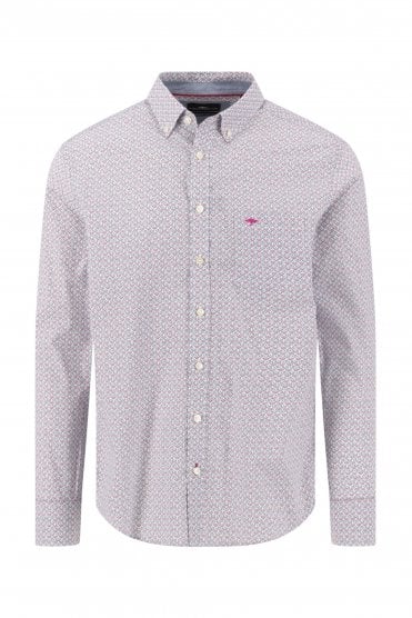 Combi Print Pattern Casual Shirt – Grape 