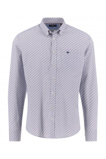 Combi Print Pattern Long Sleeve Shirt – Deep Merlot