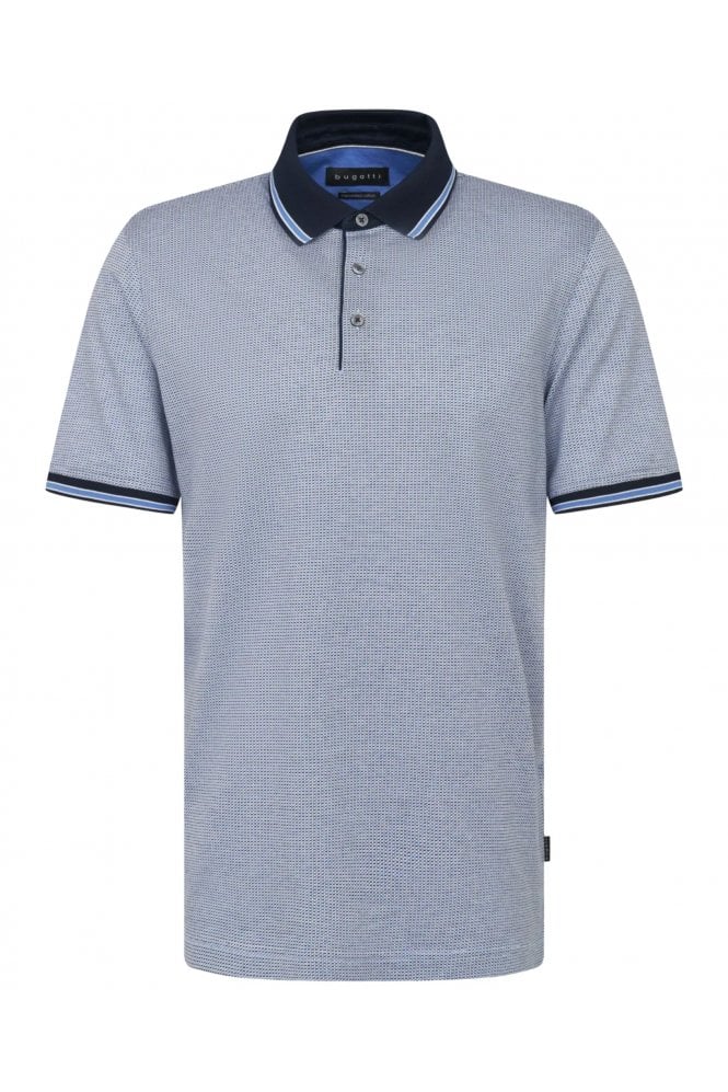 Contrast Collar Polo Shirt – Blue Grey