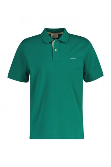  Contrast Piqué Polo Shirt - Botanical Hue