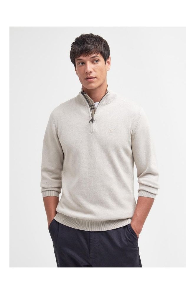 Cotton Half Zip Jumper – Mist