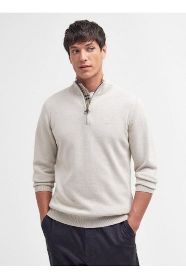 Cotton Half Zip Jumper – Mist
