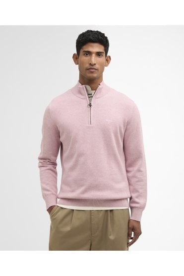 Cotton Half Zip Jumper – Pink