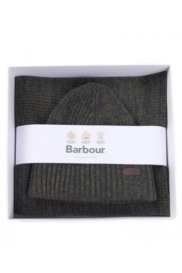 Crimdon Beanie and Scarf Gift Set – Olive Green