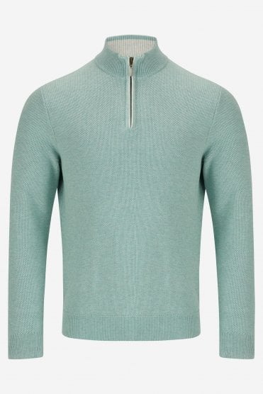 Dawson Quarter Zip Sweater – Sage