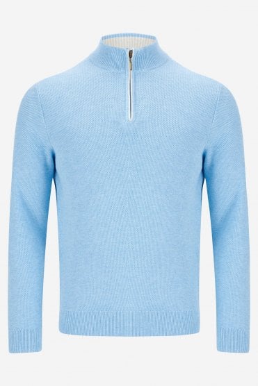 Dawson Quarter Zip Sweater – Sky