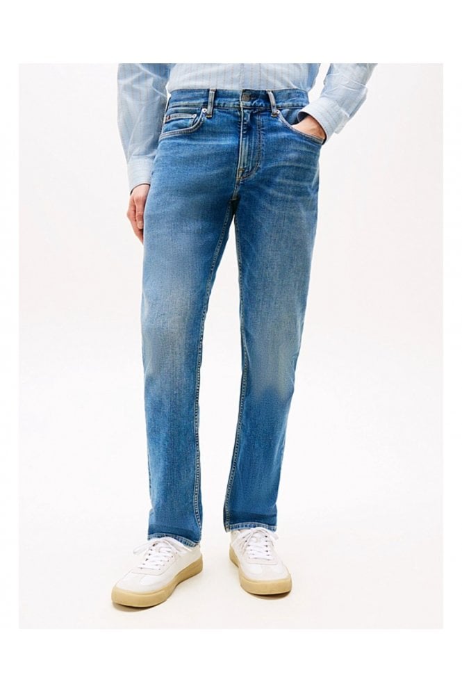 Denton Faded Straight Leg Jeans – Light Blue