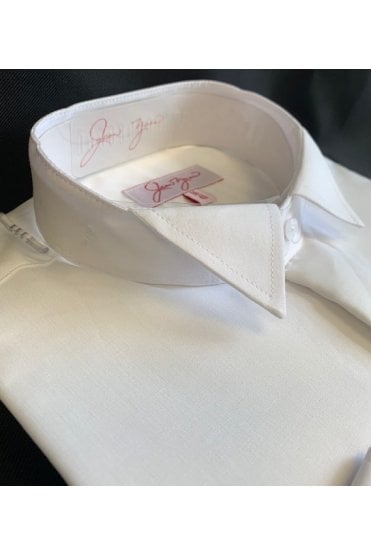 Derby Wing Collar Tailored Fit Shirt – White