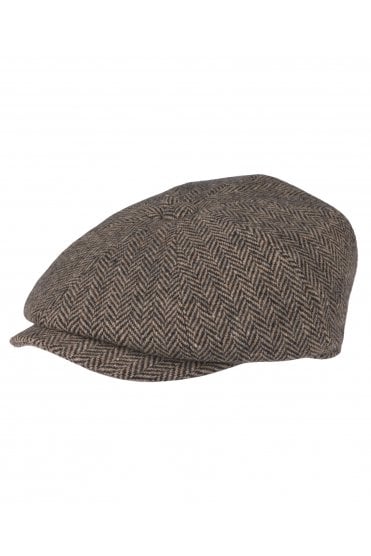 Donegal Tweed Herringbone Baker Cap – Camel / Oat