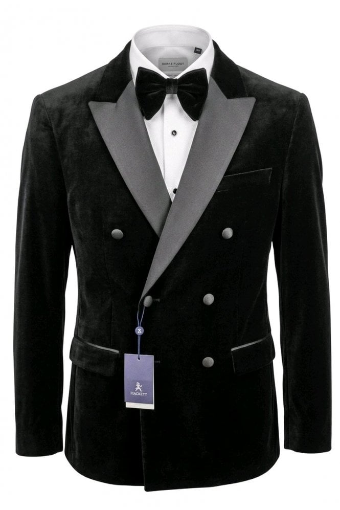 Double Breasted Velvet Jacket – Black