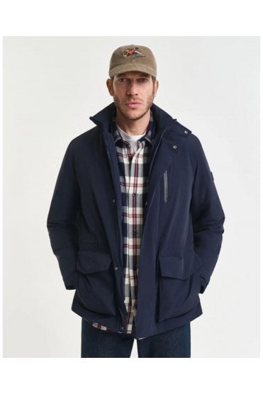 Double Mid Length Jacket – Evening Blue
