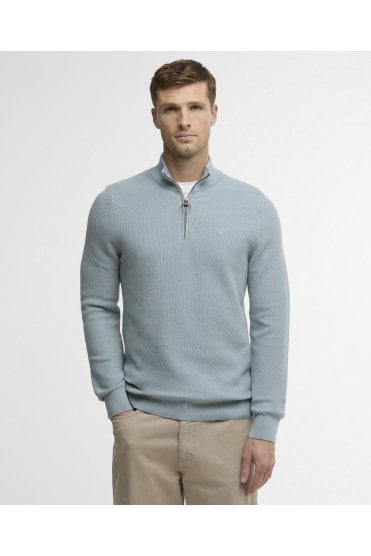 Essential Honeycomb Half Zip Sweater – Slate