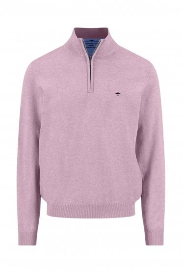 Fine Knit Cotton 1/4 Zip Sweater – Magnolia