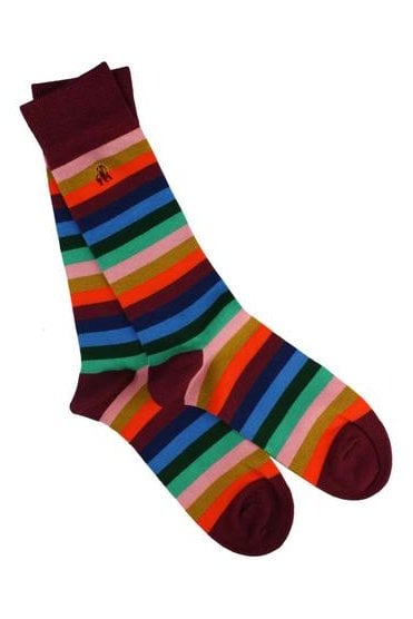 Fine Striped Bamboo Socks - Multi