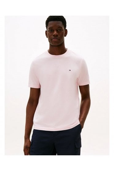 Flag Embroidery Crew Neck T-Shirt – Pink Lily