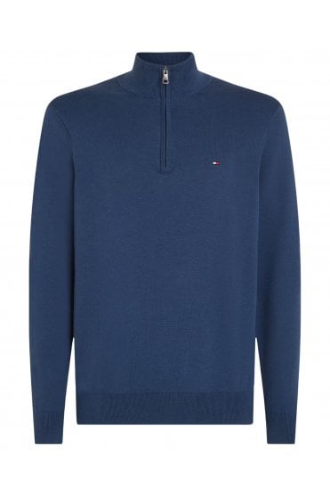 Flag Embroidery Half-Zip Jumper – Aegean Sea