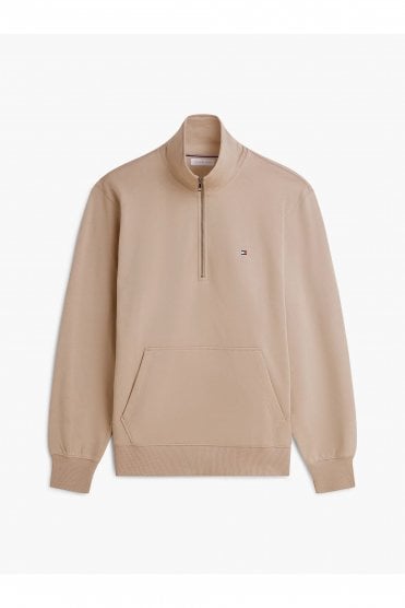 Flag Embroidery Terry Quarter-Zip Sweatshirt – Batique Khaki