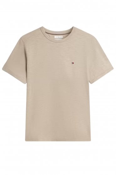 Flag Embroidery Textured Crew Neck T-Shirt – Batique Khaki