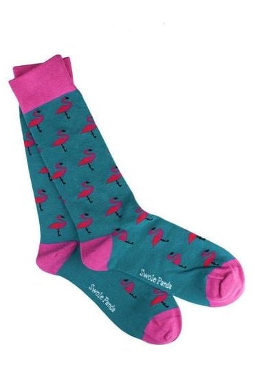 Flamingo Bamboo Socks - Teal