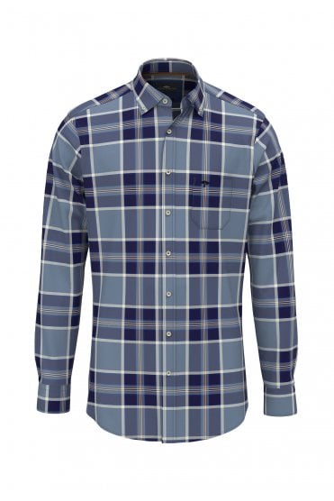 Flannel Check Shirt - Navy