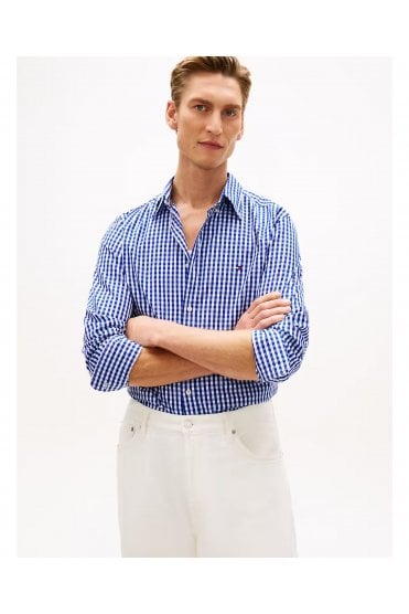 Flex Poplin Gingham Regular Fit Shirt – Wedge Blue / Check