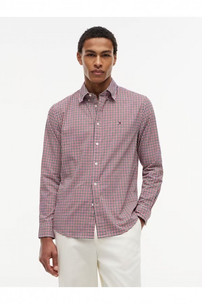 Flex Poplin Gingham Shirt – Medium Red