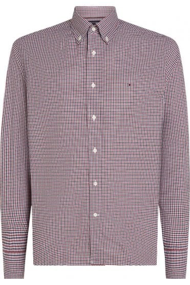 Flex Poplin Regular Fit Gingham Shirt – Regatta Red / Multi