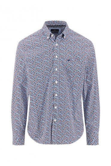 Floral Print Casual Shirt – Navy