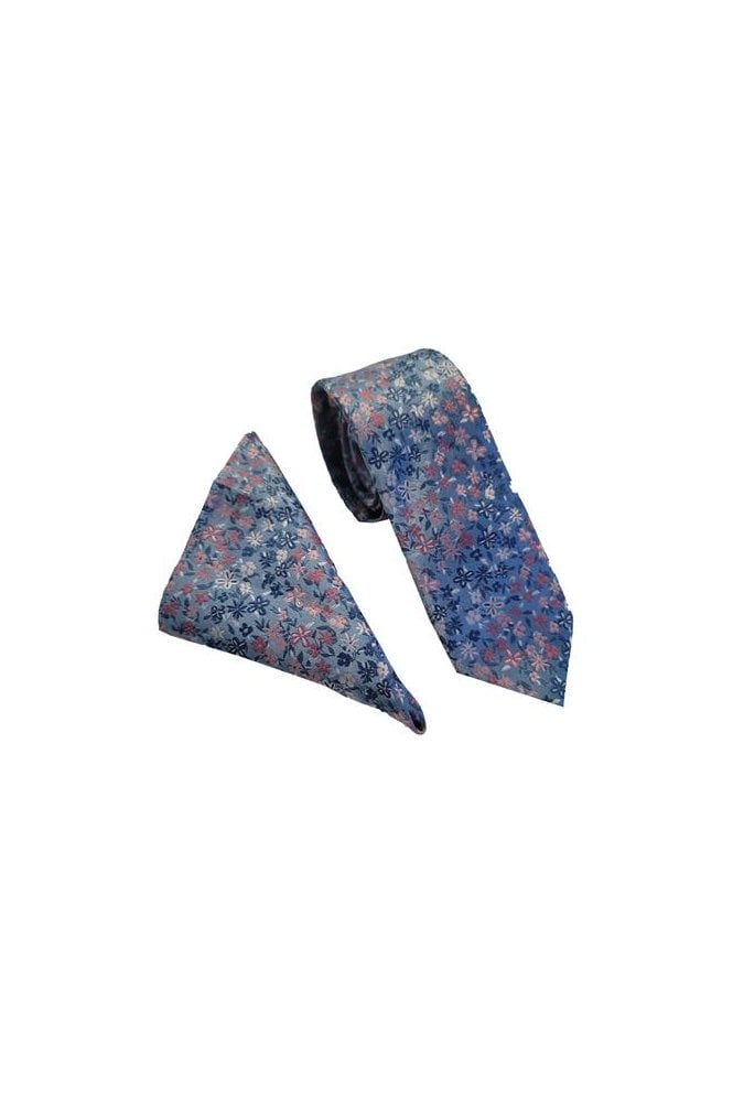 Floral Tie Set – Light Blue