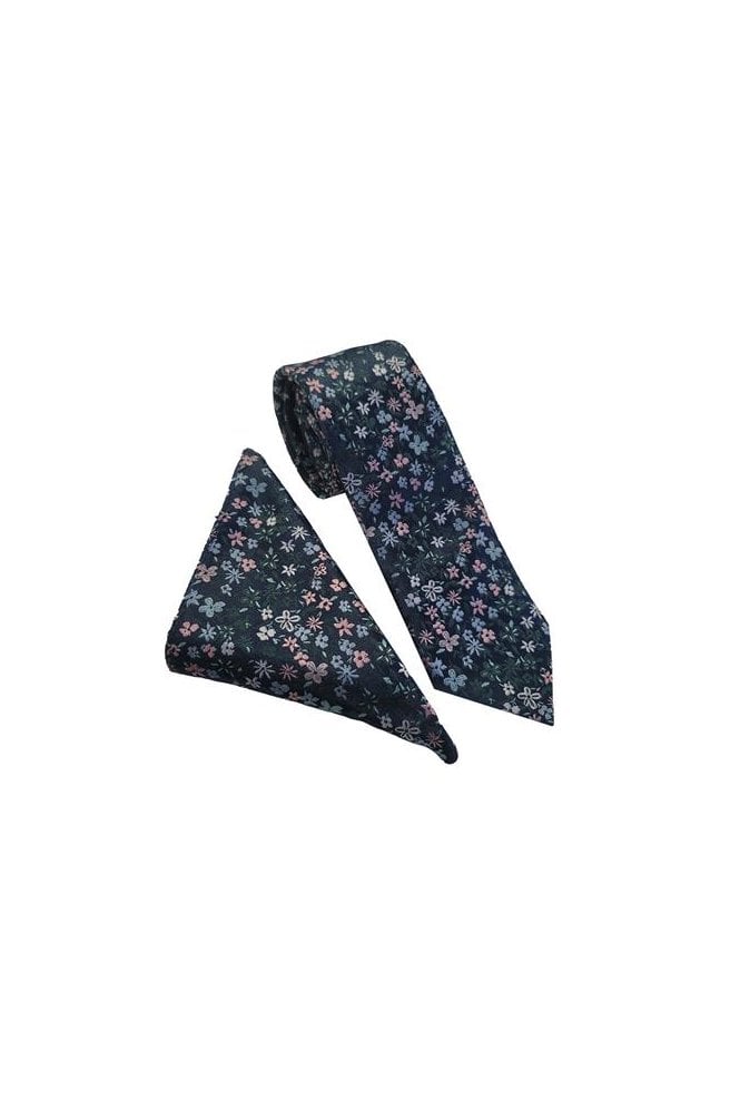 Floral Tie Set – Navy/Green