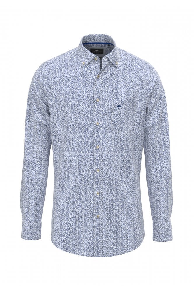 Flower Print Casual Shirt – Strong Blue