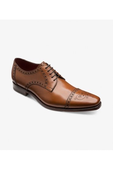Foley Semi Brogue Derby Shoes - Cedar
